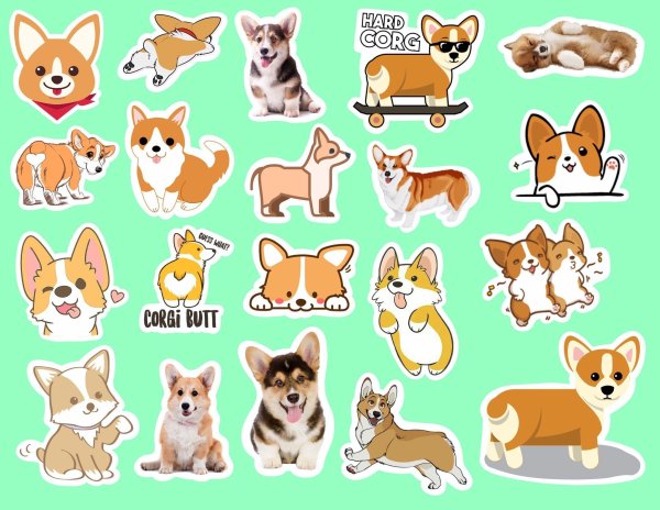 Собаки разных пород наклейки