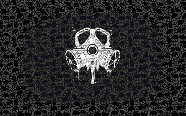 Чёрные обои с черепом