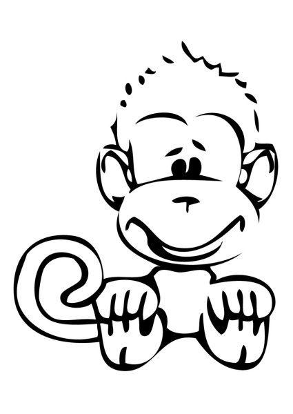 Маленькая обезьянка раскраска