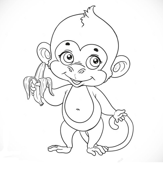 Обезьянка раскраска