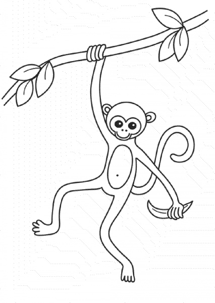 Обезьянка рисунок детский