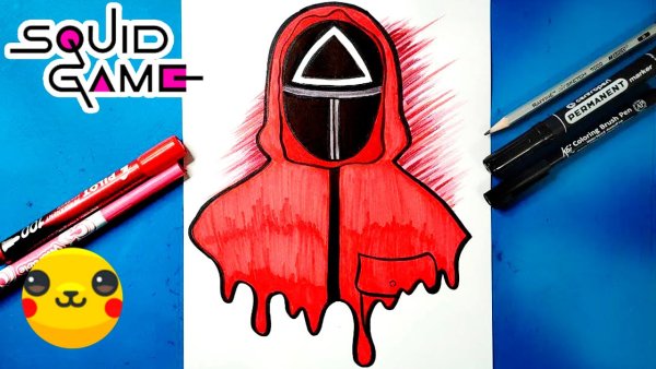 Как нарисовать охранника из игры в кальмара