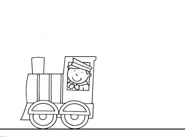 Паровозик без колес раскраска