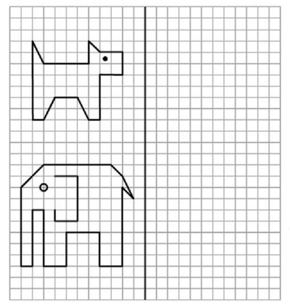 Рисование по клеточкам для детей