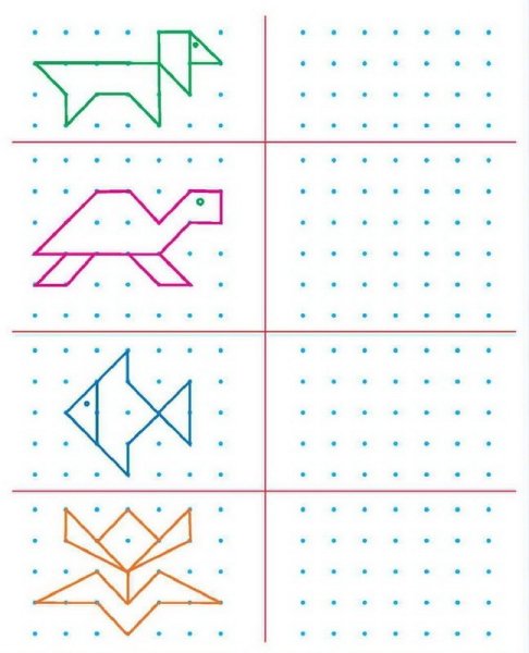 Копирование по точкам задания дошкольникам