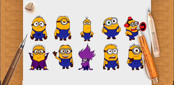 Миньоны рисунок цветной