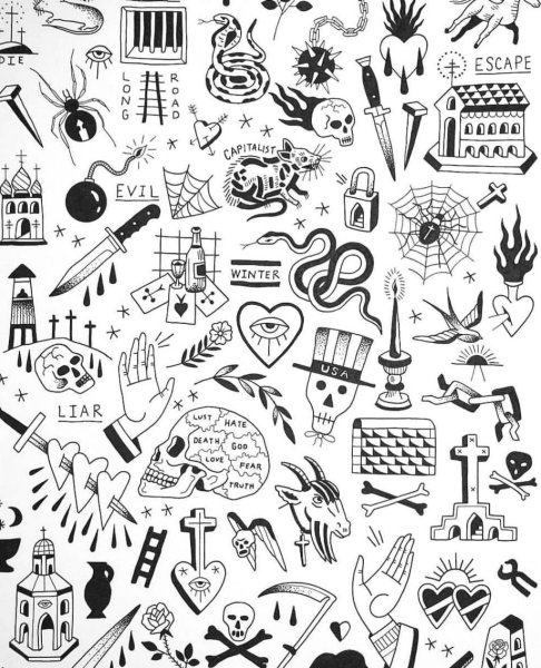 Тату эскизы маленькие молодёжные