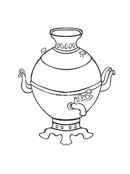 Самовар раскраска