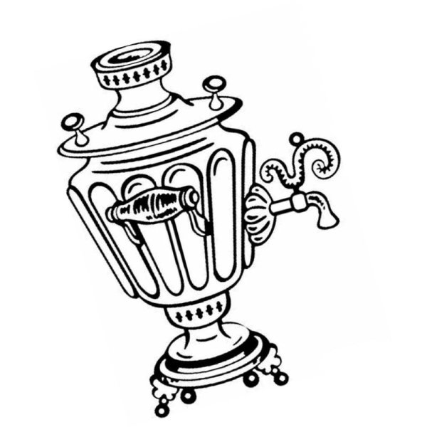 Самовар трафарет