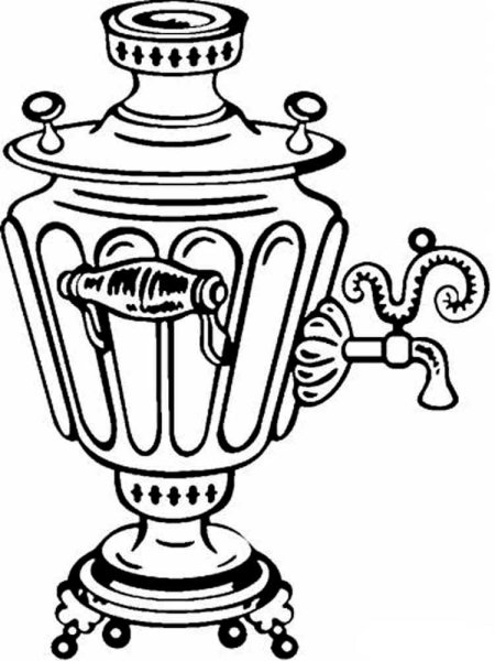 Самовар контур сбоку