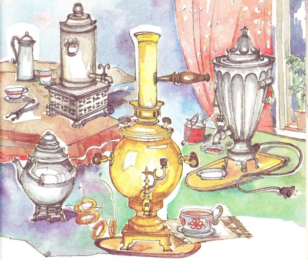 Самовар из зеленой меди