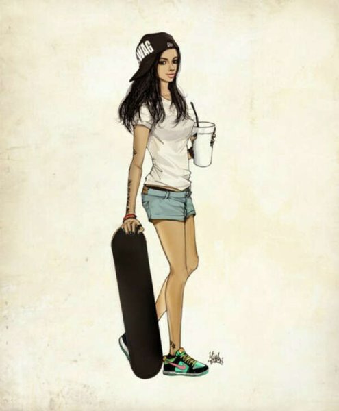 Мультяшные девушки в полный рост