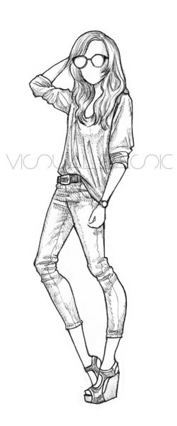 Нарисовать девочку в полный рост