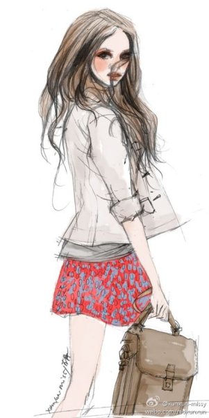 Рисунок девушки в полный рост