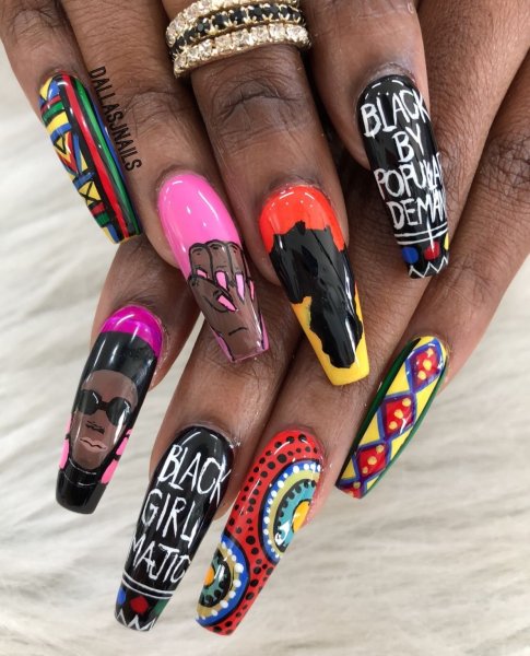 Креативные яркие ногти