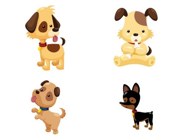 Собачки для вырезания цветные