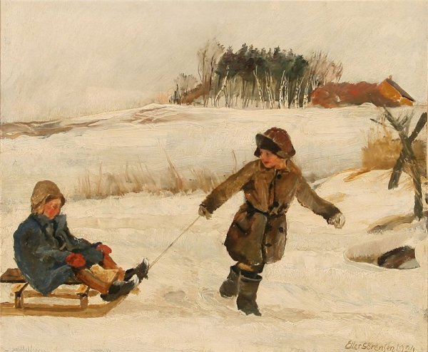 Зимняя горка живопись