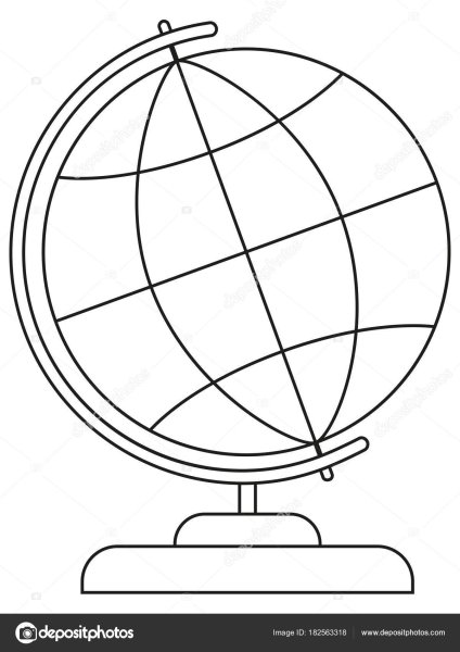 Глобус раскраска