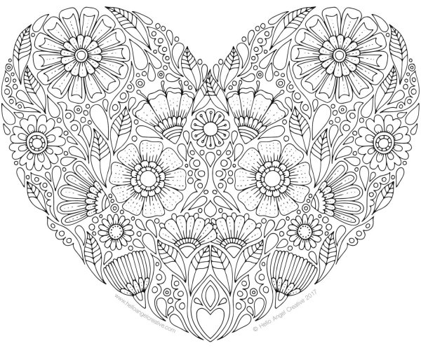 Раскраска антистресс сердечко