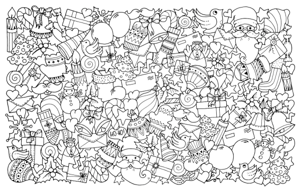 Рисунки для разукрашивания много деталей