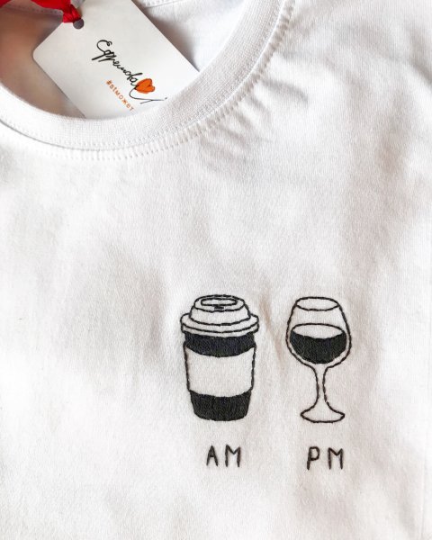 Вышивка на футболке Минимализм