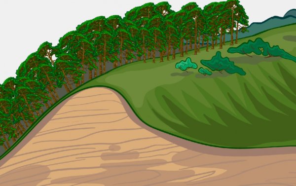 Изображение холма горизонталями