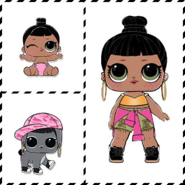 Кукла ЛОЛ срисовать