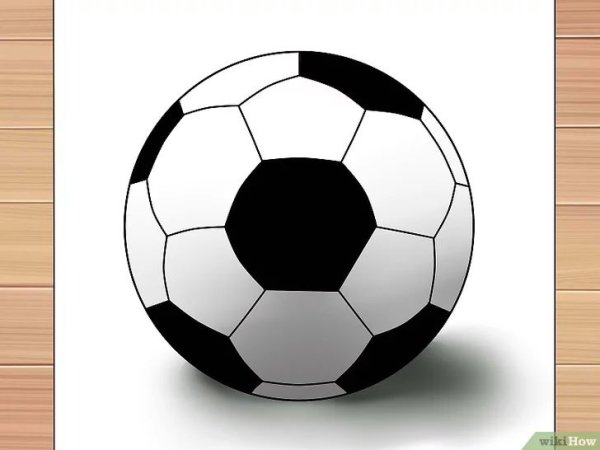 Футбольный мяч на белом фоне нарисованный