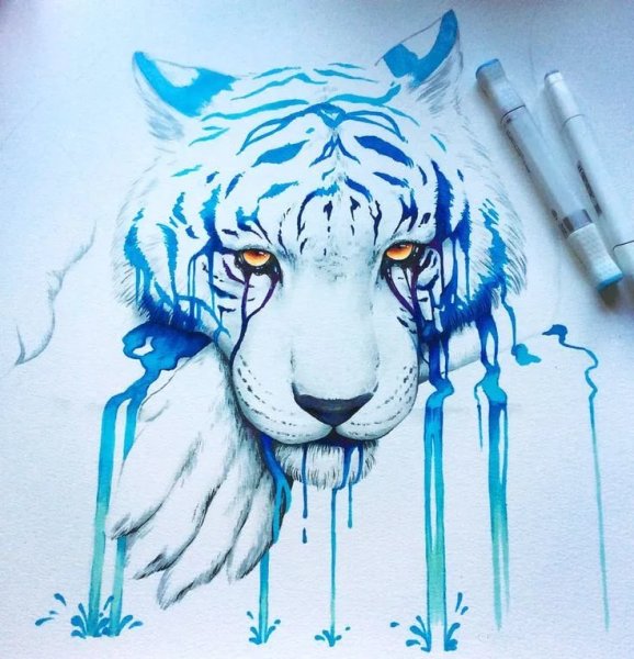 Свирепый тигр арт