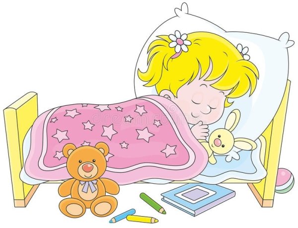 Девочка спит мультяшная