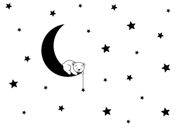 Месяц и звезды вектор