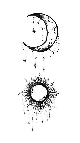 Тату Луна эскизы