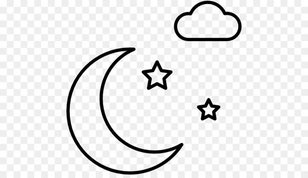 Раскраска месяц и звезды