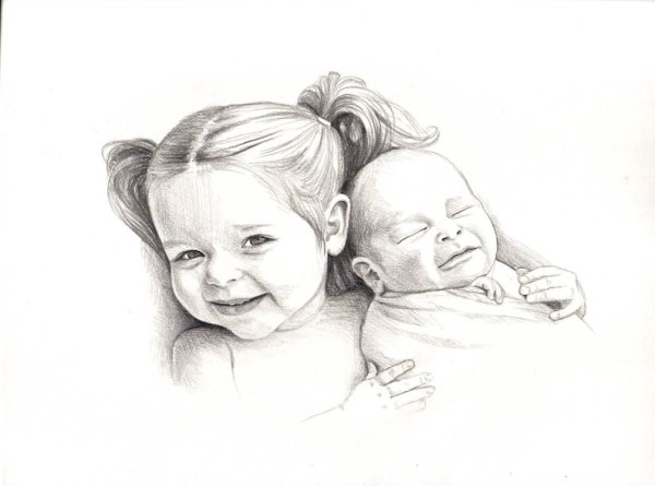 Рисунки для срисовки новорождённого