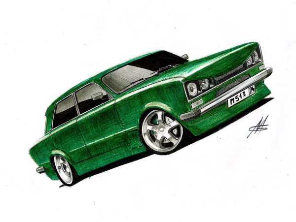 ВАЗ[ 2107 рисунок тюнингованный