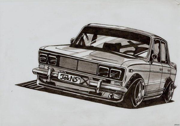 ВАЗ[ 2107 рисунок тюнингованный