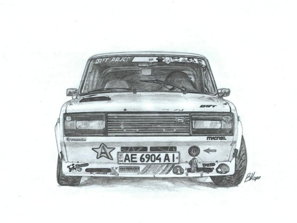 ВАЗ[ 2107 рисунок тюнингованный