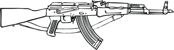 Автомат Калашникова раскраска