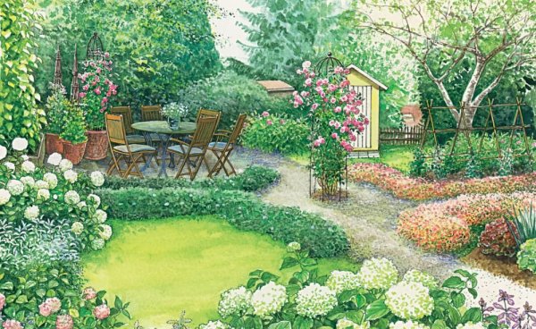 Нарисовать сад