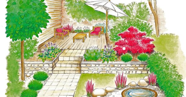 Ландшафтный дизайн зарисовки