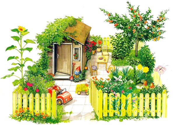 Сад огород иллюстрации