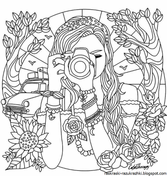 Раскраски антистресс для девочек