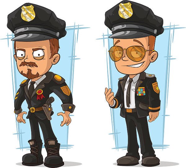 Полиция в мультяшном стиле