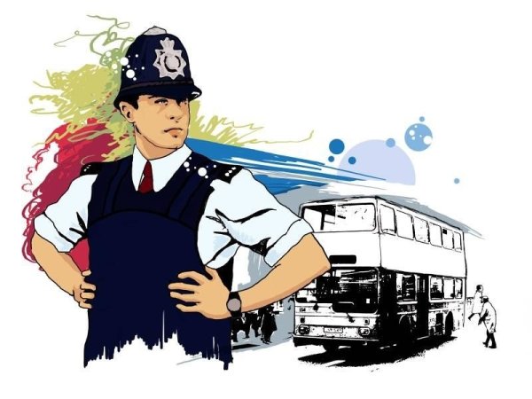 Полицейский в векторной графике