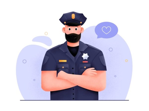 Флэт иллюстрация полиция