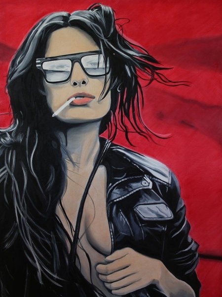 Мультяшная девушка в очках