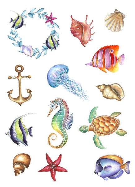 Наклейки морская тематика