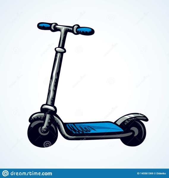 Самокат вектор сбоку