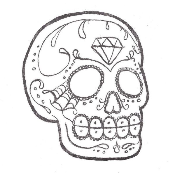 Череп раскраска для детей