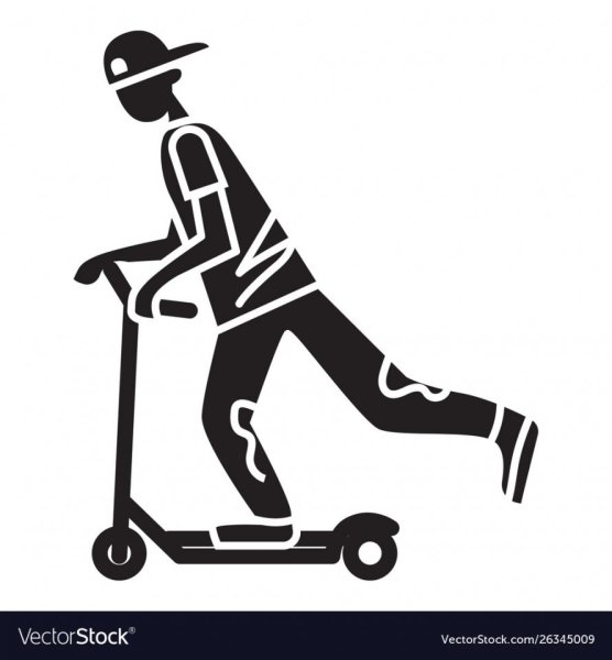 Человек на самокате вектор